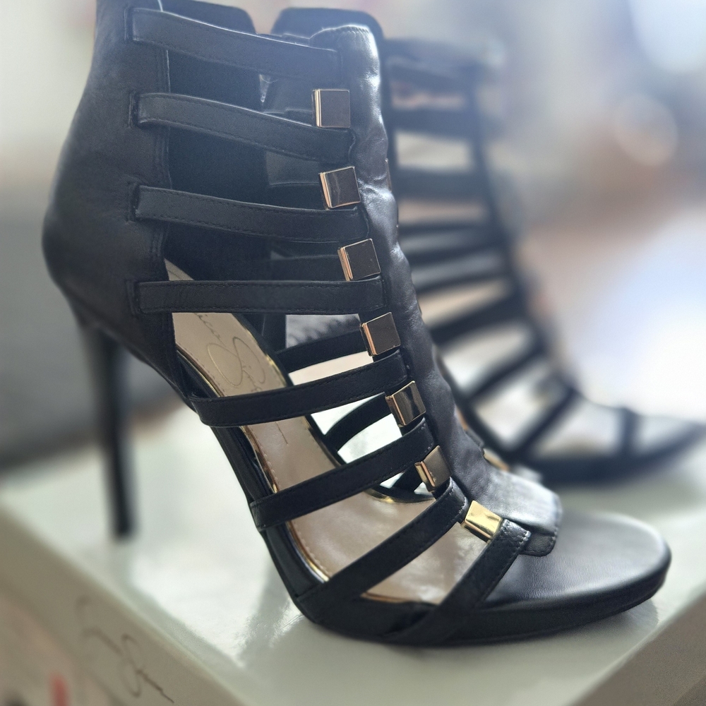 Jessica Simpson Black Strappy Heels